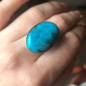 True Blue Turquoise Sterling Silver size 7 ring